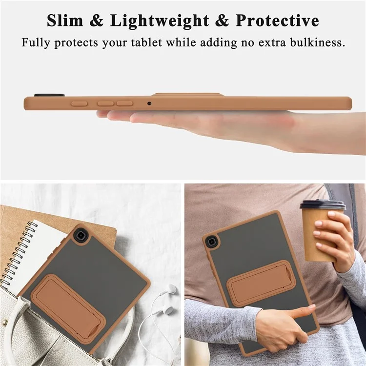 Tablet Case with Kickstand For Samsung Galaxy Tab S6 Lite (2024) / (2022) / (2020) TPU + PC Skin-touch Cover - Desert Gold