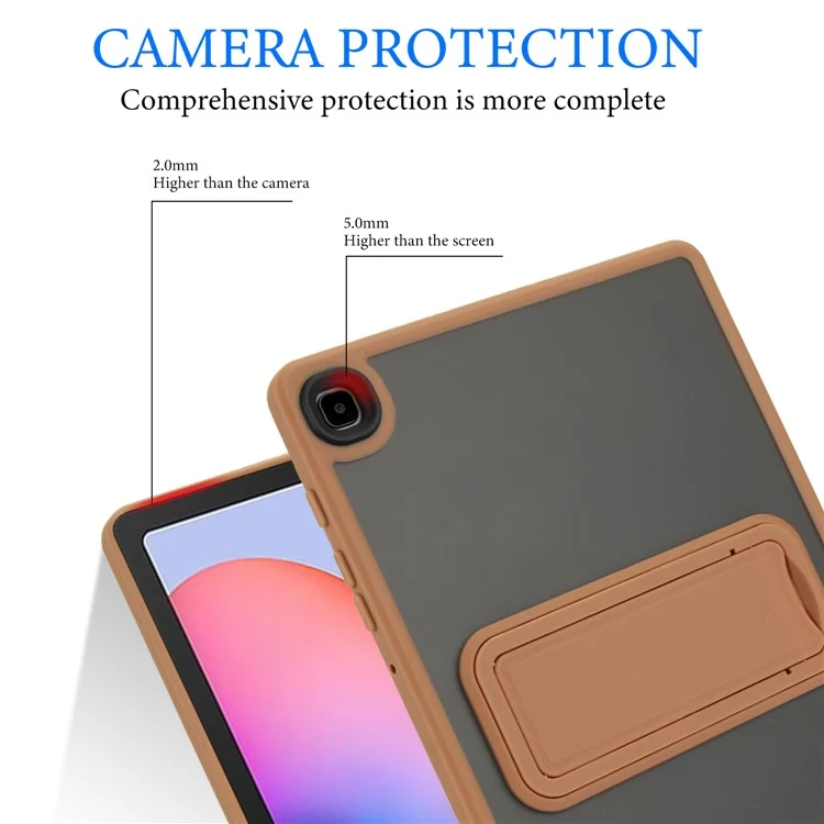 Tablet Case with Kickstand For Samsung Galaxy Tab S6 Lite (2024) / (2022) / (2020) TPU + PC Skin-touch Cover - Desert Gold