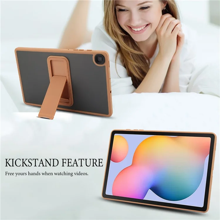 Tablet Case with Kickstand For Samsung Galaxy Tab S6 Lite (2024) / (2022) / (2020) TPU + PC Skin-touch Cover - Desert Gold
