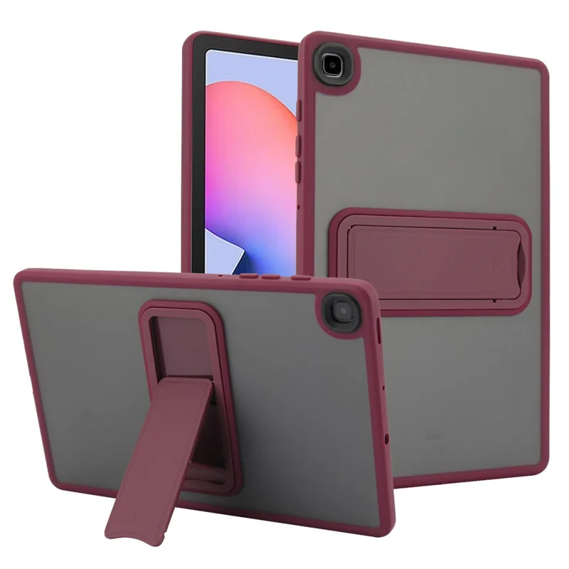 Tablet Case with Kickstand For Samsung Galaxy Tab S6 Lite (2024) / (2022) / (2020) TPU + PC Skin-touch Cover - Wine Red