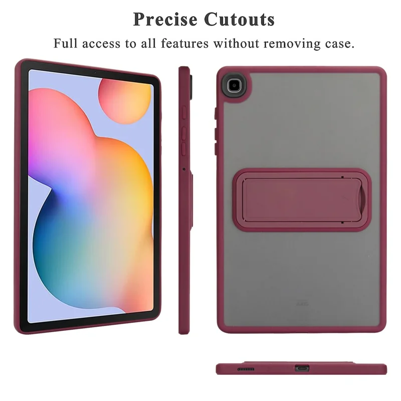 Tablet Case with Kickstand For Samsung Galaxy Tab S6 Lite (2024) / (2022) / (2020) TPU + PC Skin-touch Cover - Wine Red
