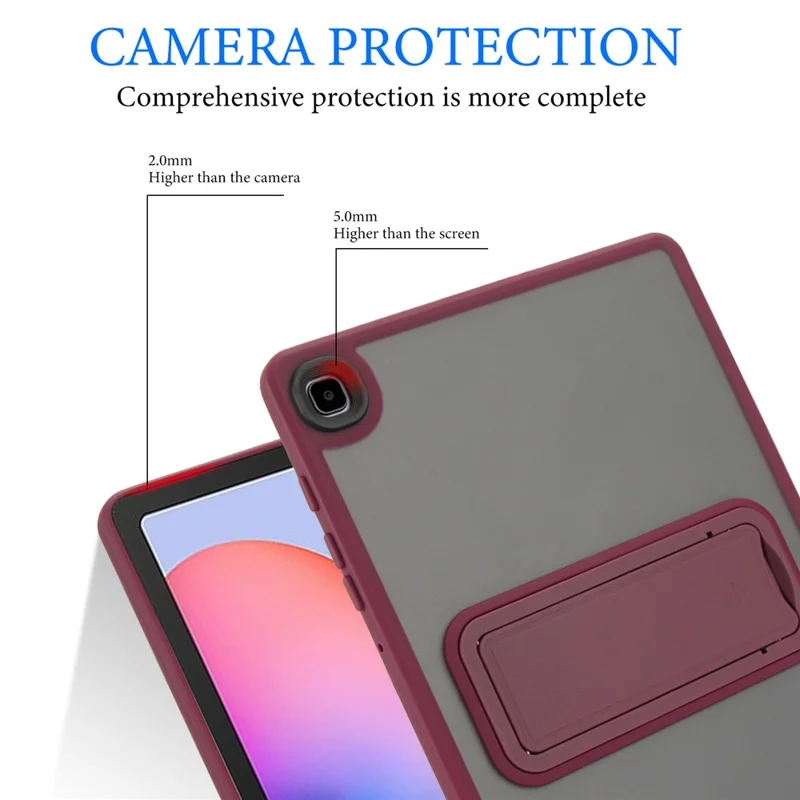 Tablet Case with Kickstand For Samsung Galaxy Tab S6 Lite (2024) / (2022) / (2020) TPU + PC Skin-touch Cover - Wine Red
