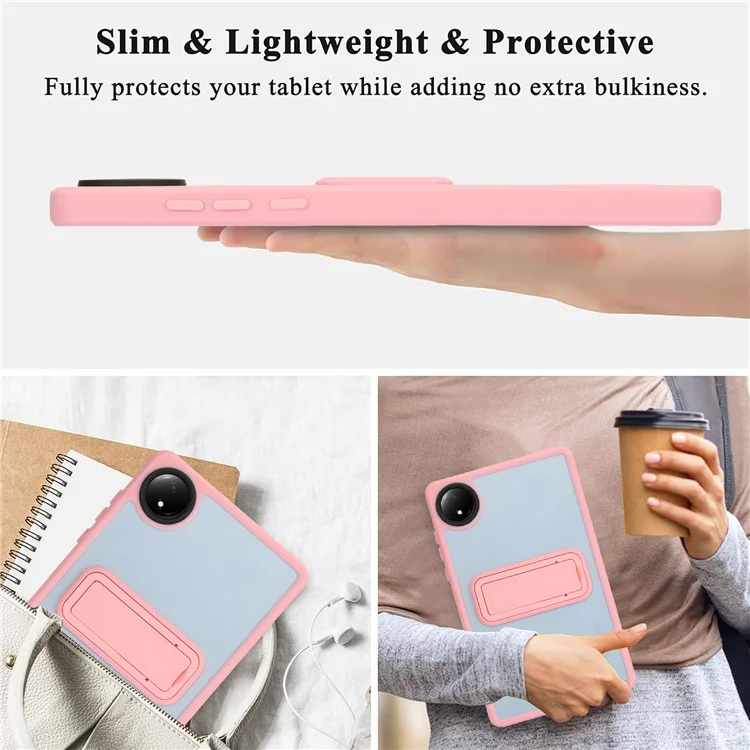Für Xiaomi Redmi Pad SE 4G 8,7 Zoll Hülle mit Ständer TPU + PC Skin-Touch Tablet Cover - Pink