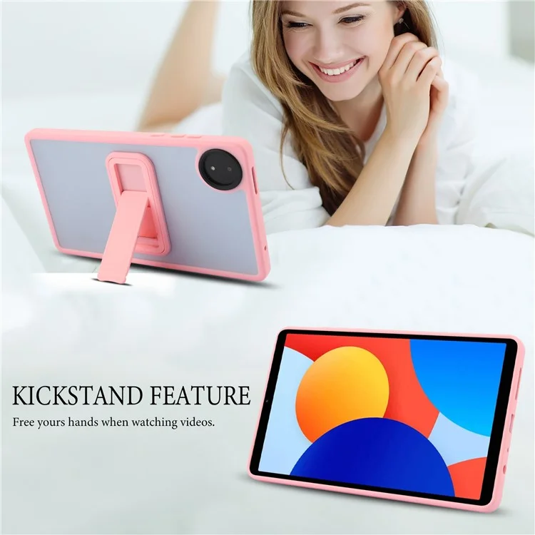 Für Xiaomi Redmi Pad SE 4G 8,7 Zoll Hülle mit Ständer TPU + PC Skin-Touch Tablet Cover - Pink