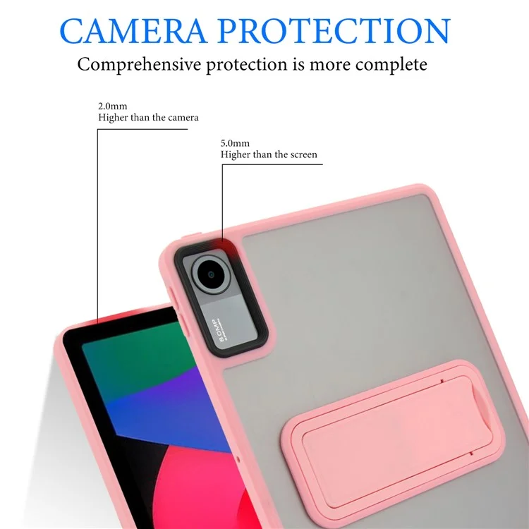 Funda para Xiaomi Redmi Pad SE con soporte, piel de TPU + PC - Táctil Tablet Cover - Rosa