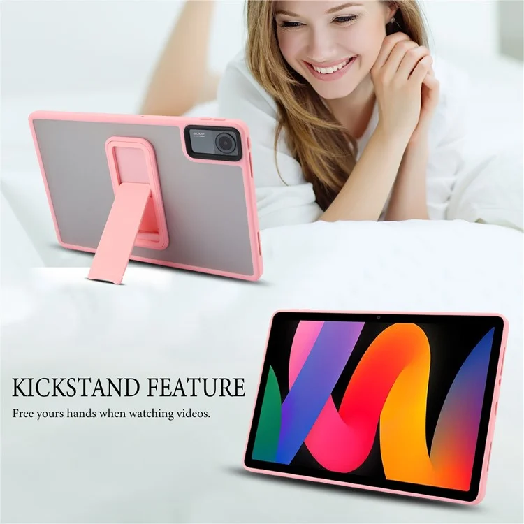 Funda para Xiaomi Redmi Pad SE con soporte, piel de TPU + PC - Táctil Tablet Cover - Rosa