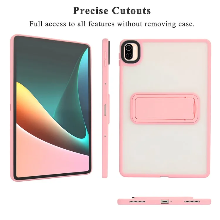 For Xiaomi Pad 5 / Pad 5 Pro Case with Kickstand TPU + PC Skin-Touch Tablet Cover - Pink