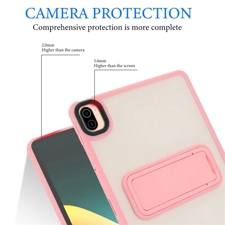 For Xiaomi Pad 5 / Pad 5 Pro Case with Kickstand TPU + PC Skin-Touch Tablet Cover - Pink