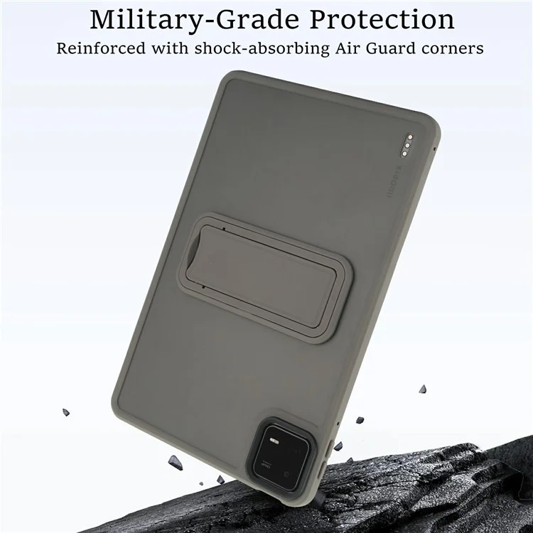 Funda para Xiaomi Pad 6 / Pad 6 Pro con soporte, de TPU + PC, cubierta táctil para tableta - Gris
