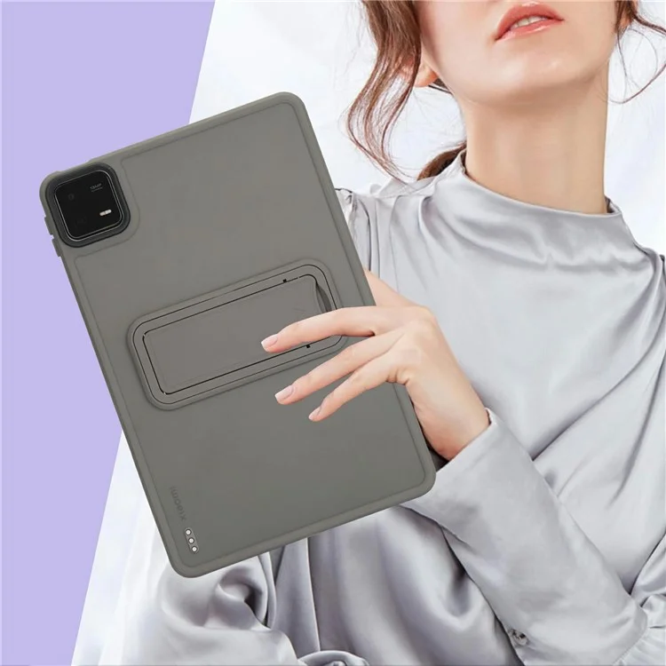 Funda para Xiaomi Pad 6 / Pad 6 Pro con soporte, de TPU + PC, cubierta táctil para tableta - Gris
