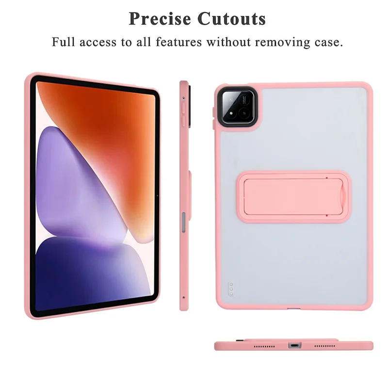 For Xiaomi Pad 7 / Pad 7 Pro Case with Kickstand TPU + PC Skin-touch Tablet Cover - Pink