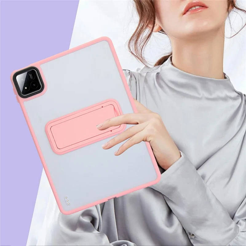 For Xiaomi Pad 7 / Pad 7 Pro Case with Kickstand TPU + PC Skin-touch Tablet Cover - Pink