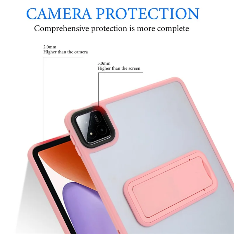 For Xiaomi Pad 7 / Pad 7 Pro Case with Kickstand TPU + PC Skin-touch Tablet Cover - Pink