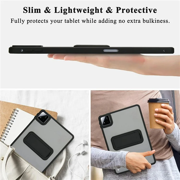 Für Xiaomi Pad 7 / Pad 7 Pro Hülle mit Ständer TPU + PC Skin-Berührung Tablet Cover - Schwarz