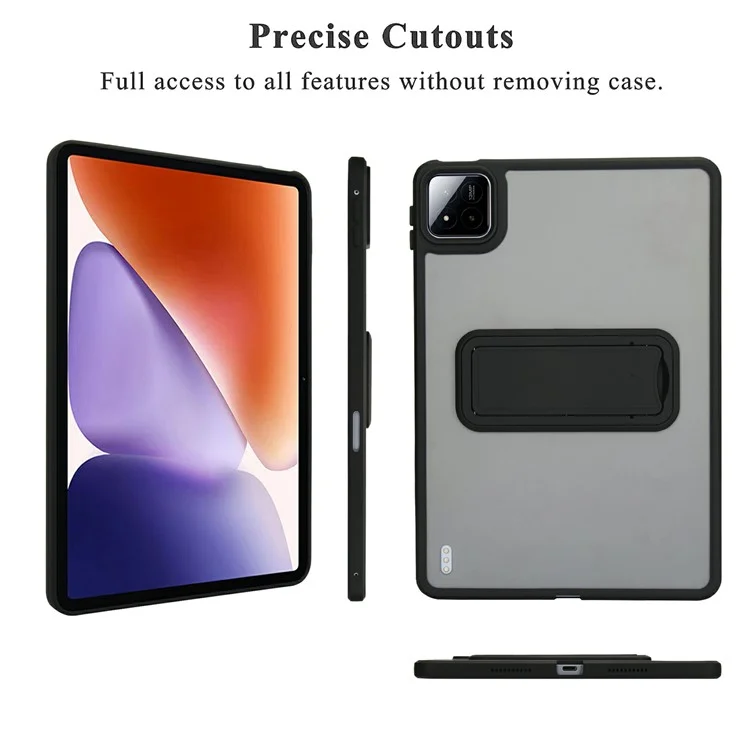 Für Xiaomi Pad 7 / Pad 7 Pro Hülle mit Ständer TPU + PC Skin-Berührung Tablet Cover - Schwarz