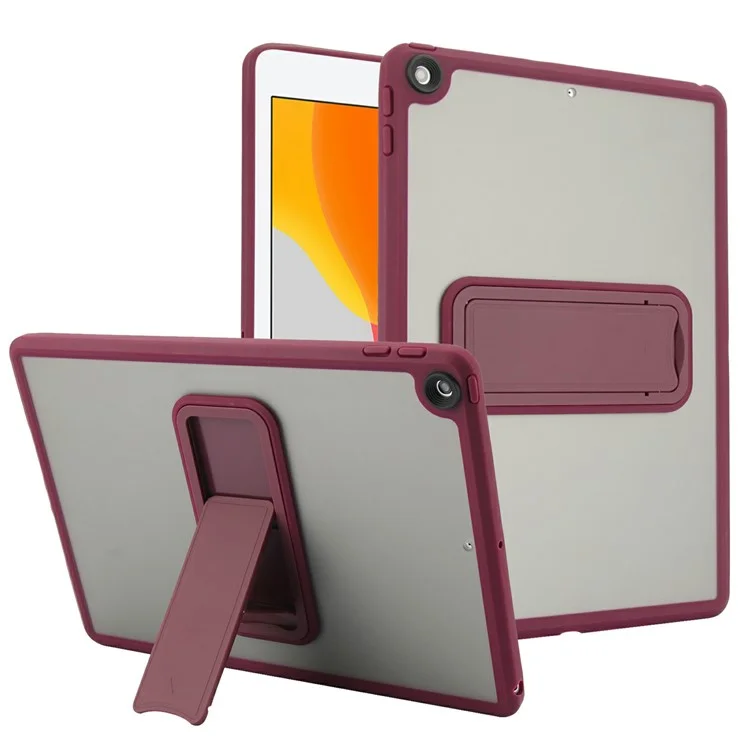 Étui pour tablette avec support pour iPad 10.2 (2021) / (2020) / (2019) Housse de protection en TPU + PC - Rouge vin