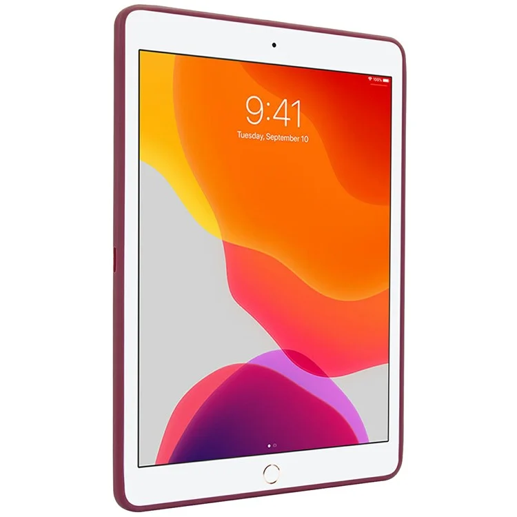 Étui pour tablette avec support pour iPad 10.2 (2021) / (2020) / (2019) Housse de protection en TPU + PC - Rouge vin