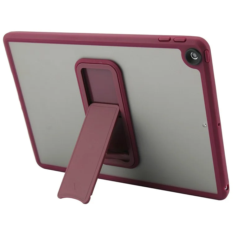 Étui pour tablette avec support pour iPad 10.2 (2021) / (2020) / (2019) Housse de protection en TPU + PC - Rouge vin