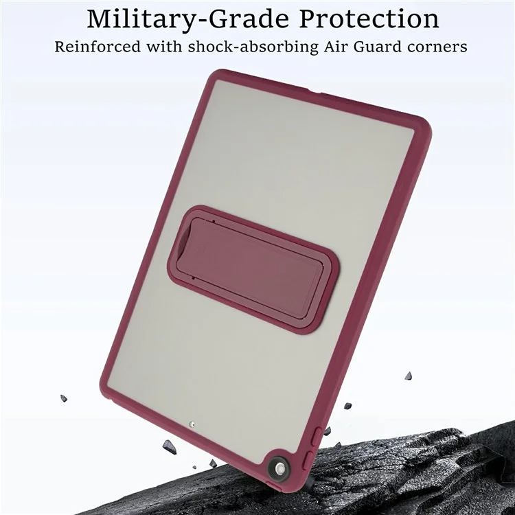 Étui pour tablette avec support pour iPad 10.2 (2021) / (2020) / (2019) Housse de protection en TPU + PC - Rouge vin