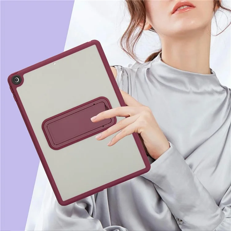 Étui pour tablette avec support pour iPad 10.2 (2021) / (2020) / (2019) Housse de protection en TPU + PC - Rouge vin