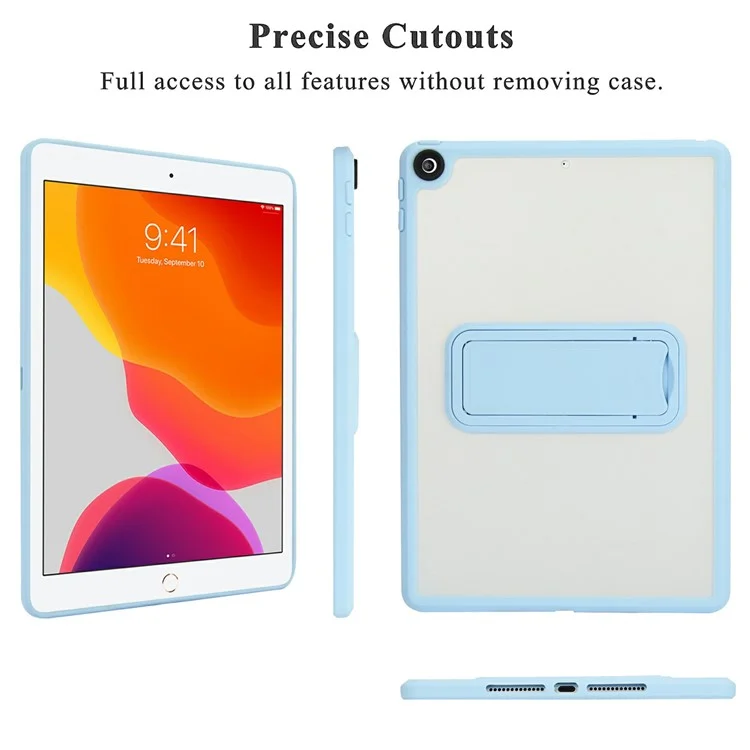 Tablet Case with Kickstand For iPad 10.2 (2021) / (2020) / (2019) TPU + PC Skin-touch Cover - Baby Blue