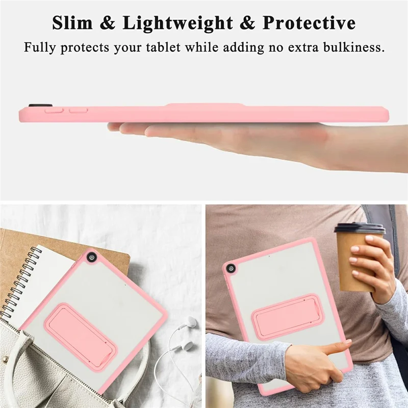 Tablet Case with Kickstand For iPad 10.2 (2021) / (2020) / (2019) TPU + PC Skin-touch Cover - Pink