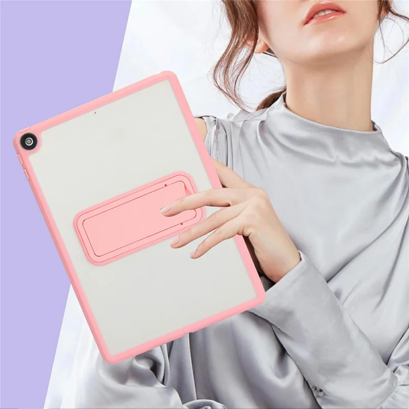 Tablet Case with Kickstand For iPad 10.2 (2021) / (2020) / (2019) TPU + PC Skin-touch Cover - Pink