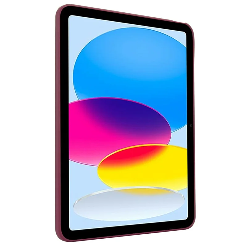 For iPad (2025) / 10.9 (2022) Case with Kickstand TPU + PC Skin-Touch Tablet Cover - Wine Red