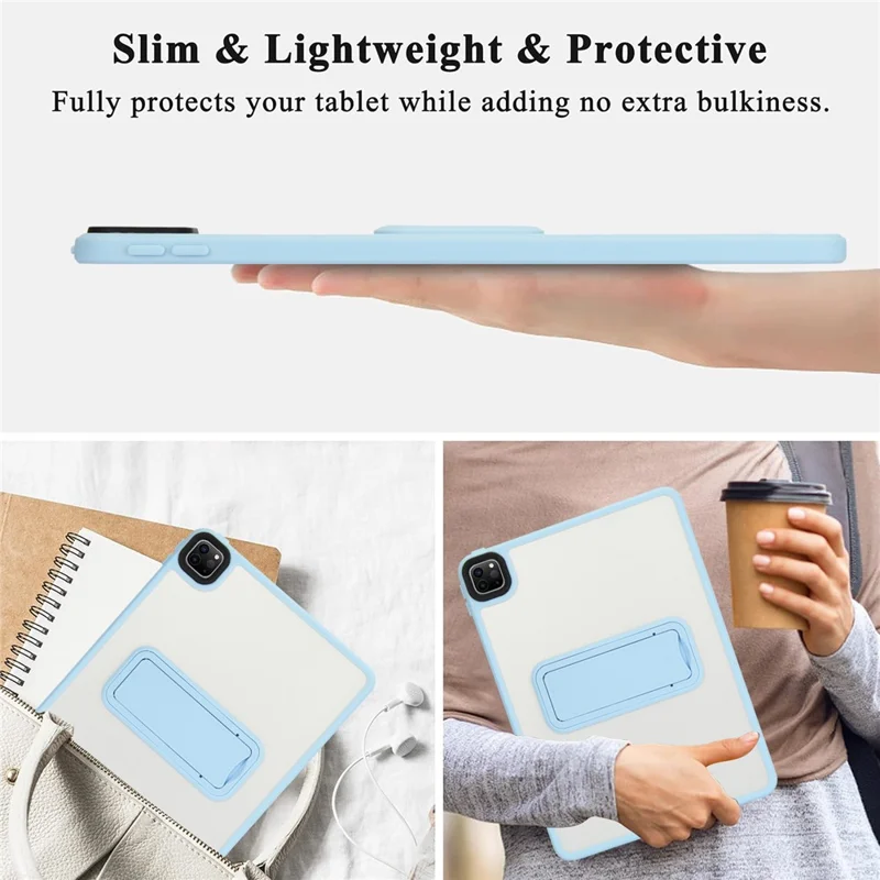 Étui pour tablette avec support pour iPad Pro 11 (2022) / (2021) / (2020) Couverture de peau en TPU + PC - Bleu bébé