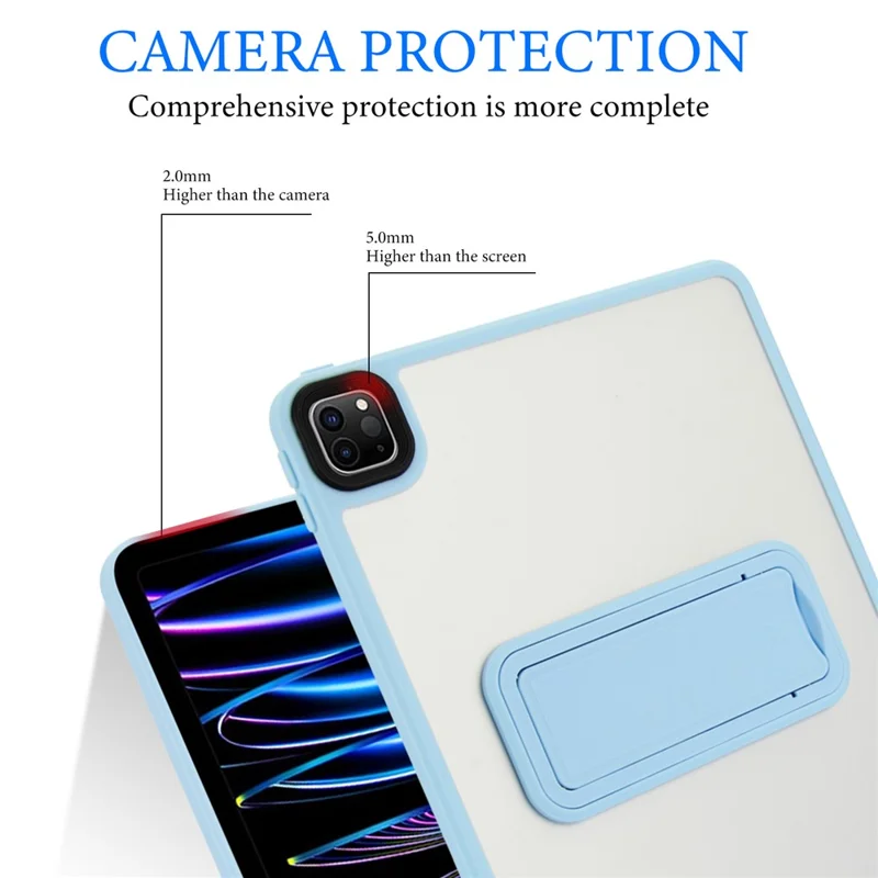 Étui pour tablette avec support pour iPad Pro 11 (2022) / (2021) / (2020) Couverture de peau en TPU + PC - Bleu bébé