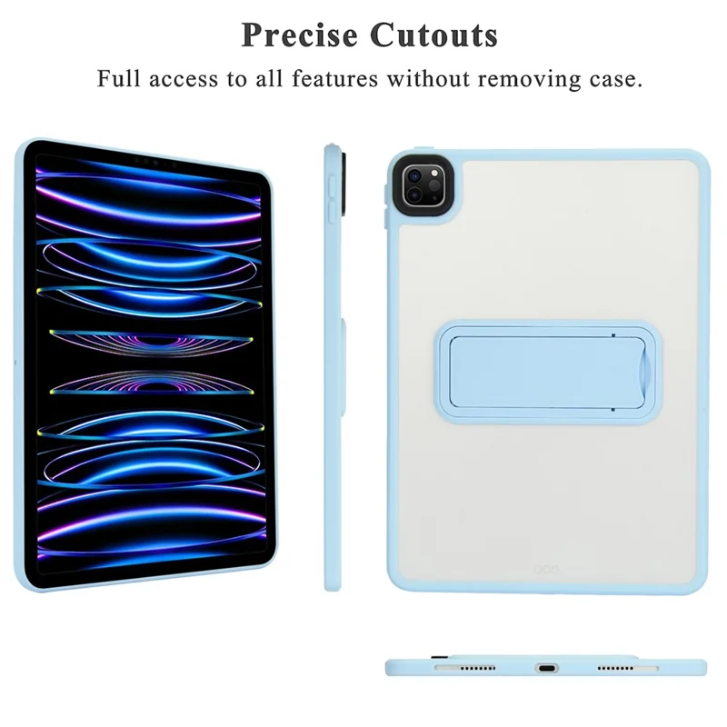 Étui pour tablette avec support pour iPad Pro 11 (2022) / (2021) / (2020) Couverture de peau en TPU + PC - Bleu bébé