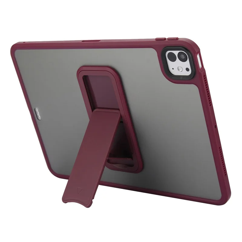 Custodia per tablet iPad Pro 11 (2024) con supporto, cover in TPU + PC - Rosso vino