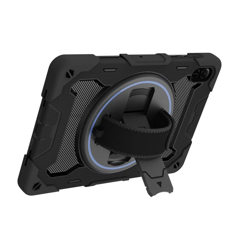 For Honor Pad X9  /  X8a Case Kickstand Hand Strap PC + Silicone Tablet Cover - Black