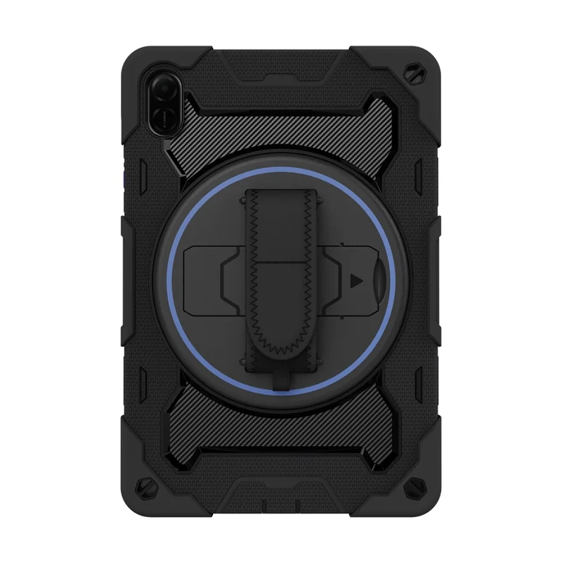 For Honor Pad X9  /  X8a Case Kickstand Hand Strap PC + Silicone Tablet Cover - Black
