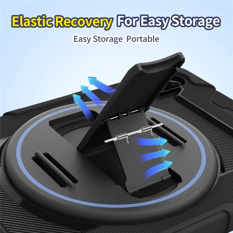 For Honor Pad X9  /  X8a Case Kickstand Hand Strap PC + Silicone Tablet Cover - Black