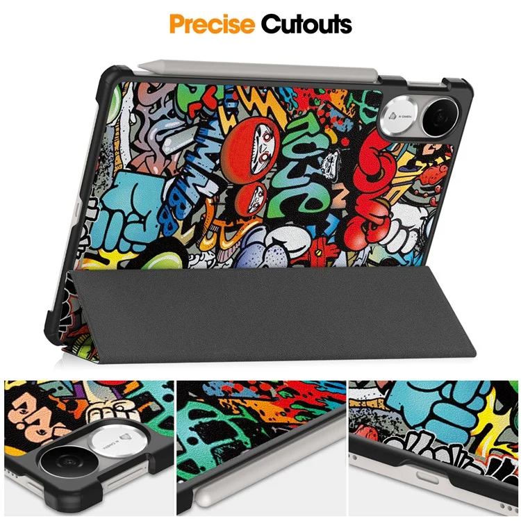 For Honor Pad V9 Case Pattern Print Leather Stand Tablet Cover - Graffiti