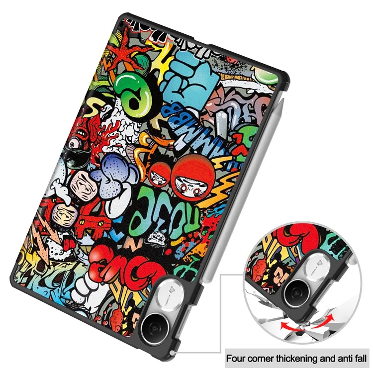 For Honor Pad V9 Case Pattern Print Leather Stand Tablet Cover - Graffiti