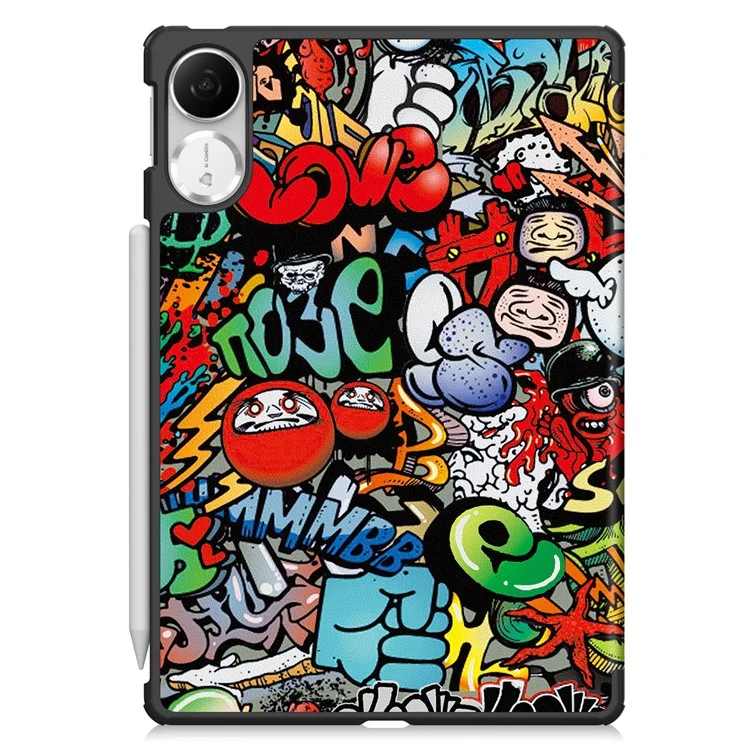 For Honor Pad V9 Case Pattern Print Leather Stand Tablet Cover - Graffiti