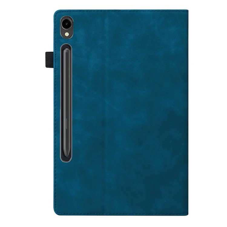 Étui de protection en cuir PU pour Samsung Galaxy Tab S10 FE+ avec porte-cartes - Bleu