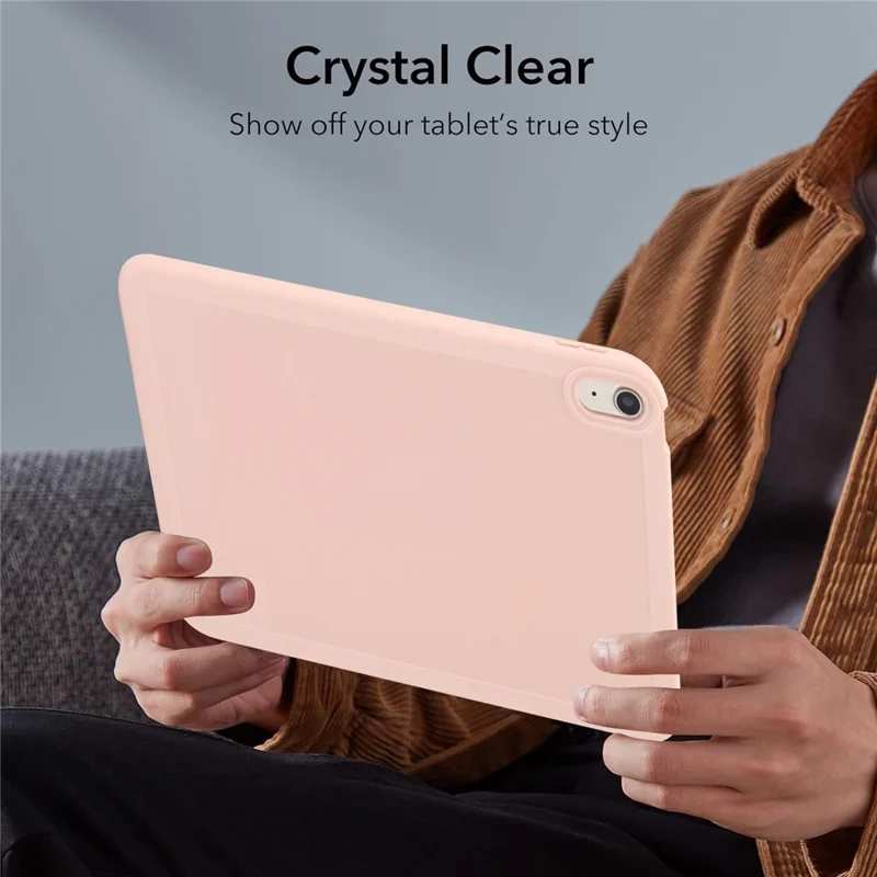 For iPad (2025) / 10.9 (2022) Case Solid Color Soft TPU Tablet Protective Cover - Pink