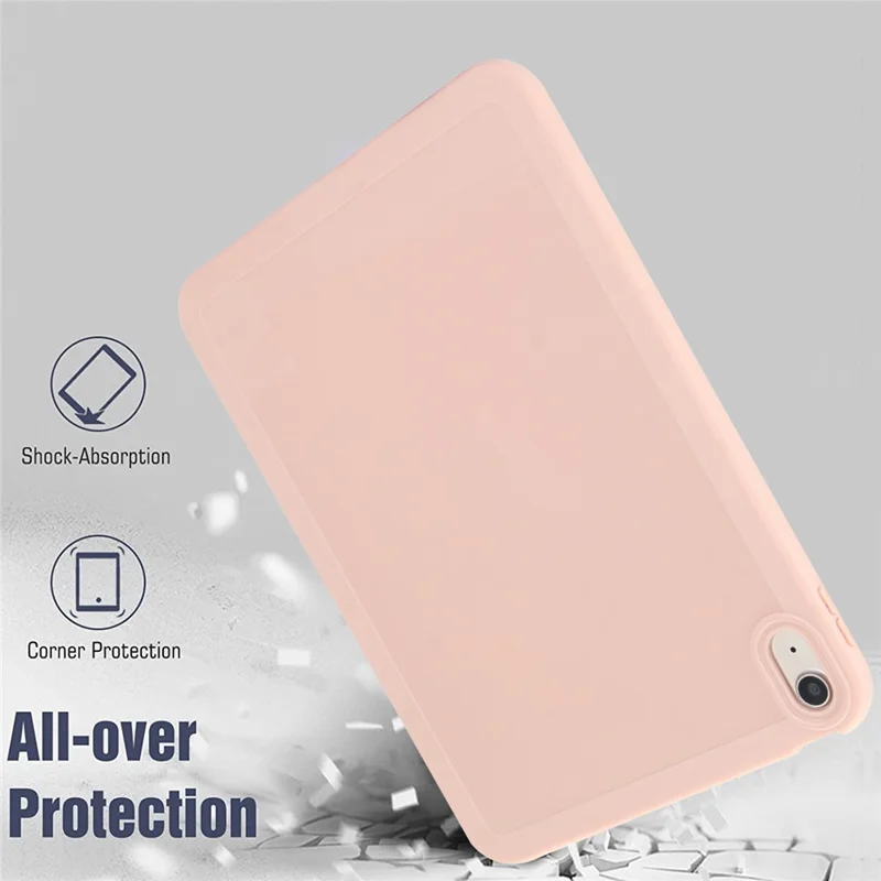 For iPad (2025) / 10.9 (2022) Case Solid Color Soft TPU Tablet Protective Cover - Pink