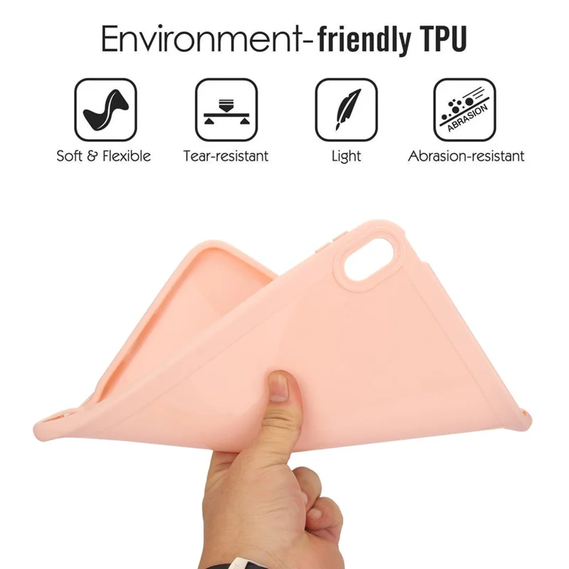 For iPad (2025) / 10.9 (2022) Case Solid Color Soft TPU Tablet Protective Cover - Pink