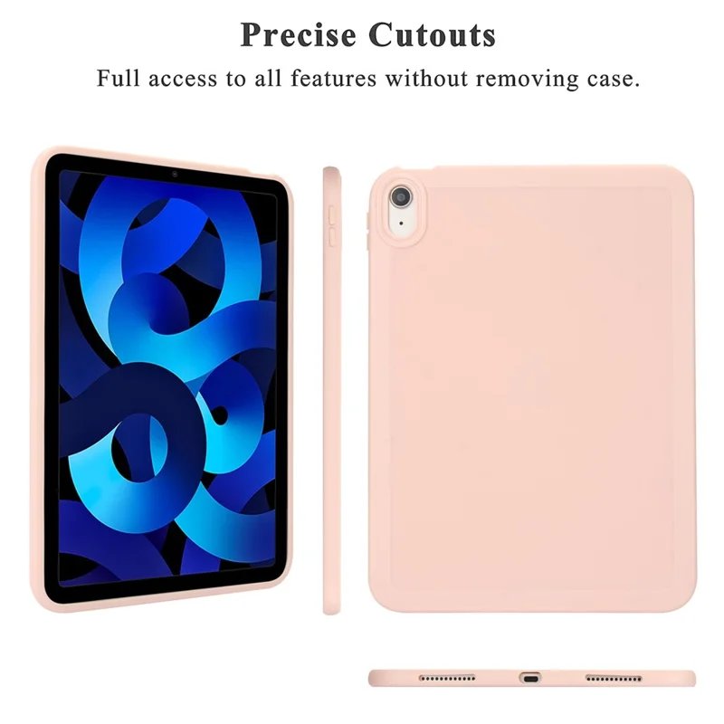 For iPad (2025) / 10.9 (2022) Case Solid Color Soft TPU Tablet Protective Cover - Pink