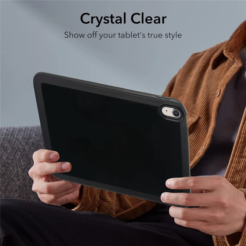 For iPad (2025) / 10.9 (2022) Case Solid Color Soft TPU Tablet Protective Cover - Black