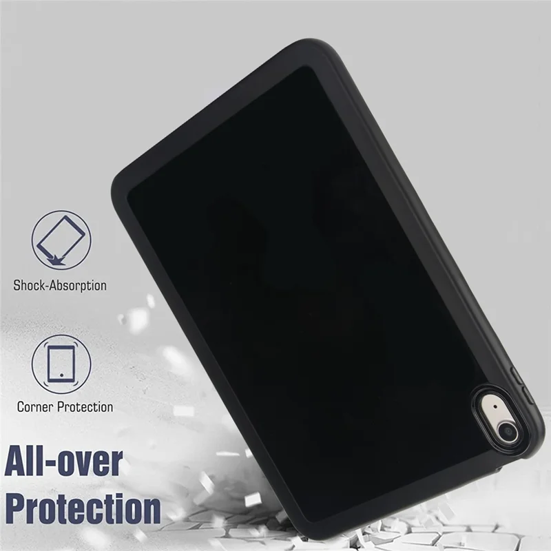 For iPad (2025) / 10.9 (2022) Case Solid Color Soft TPU Tablet Protective Cover - Black