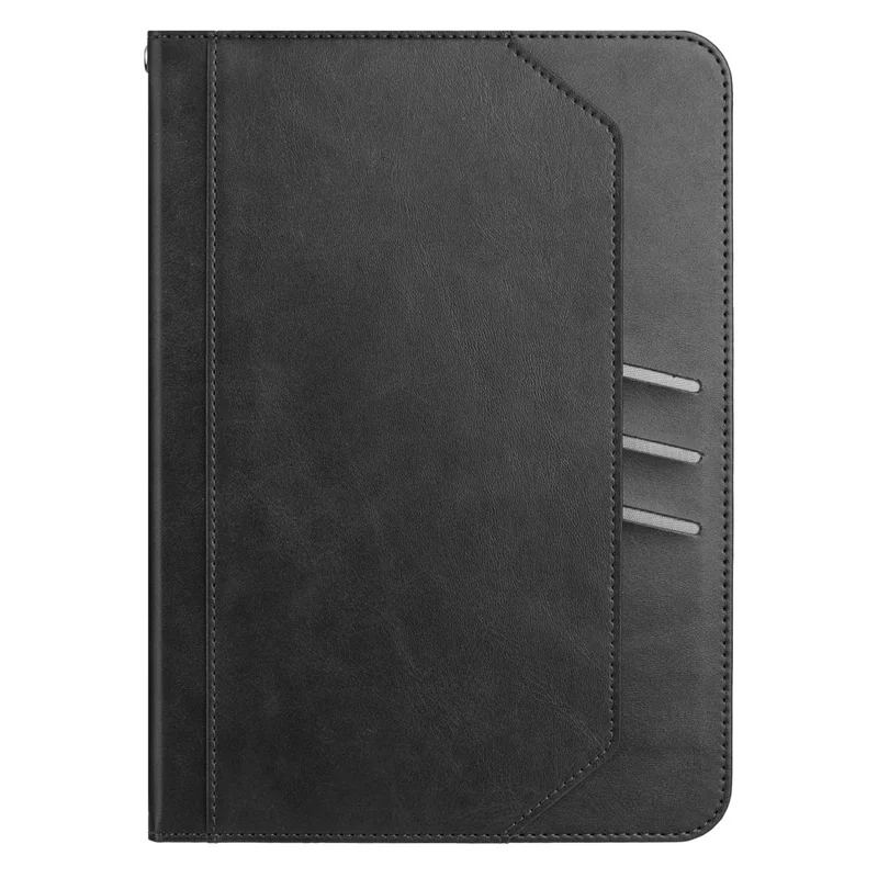 For 7-8 inch Universal Tablet Case Retro Cowhide Texture Leather Cover with Card Holder - Black