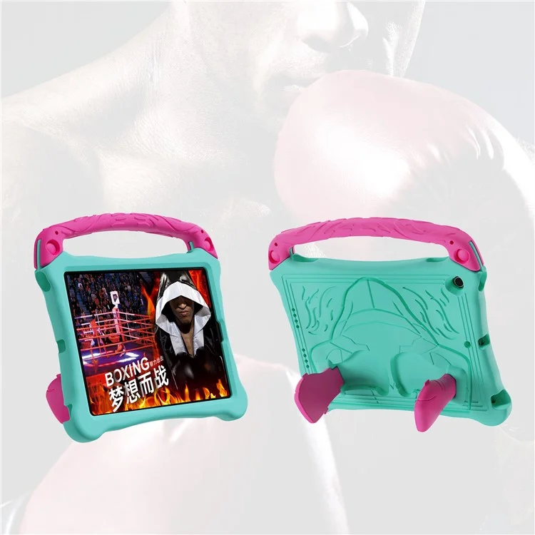 Étui EVA pour iPad 10,2 (2021) / (2020) / (2019) / Air 10,5 pouces (2019) Couvercle de tablette style boxe avec poignée et support - Vert menthe / Rose