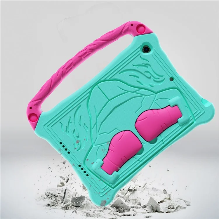 Étui EVA pour iPad 10,2 (2021) / (2020) / (2019) / Air 10,5 pouces (2019) Couvercle de tablette style boxe avec poignée et support - Vert menthe / Rose