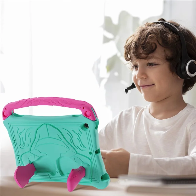 Étui EVA pour iPad 10,2 (2021) / (2020) / (2019) / Air 10,5 pouces (2019) Couvercle de tablette style boxe avec poignée et support - Vert menthe / Rose