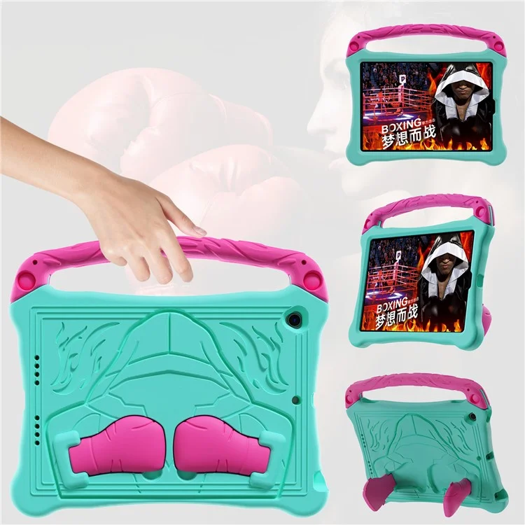 Étui EVA pour iPad 10,2 (2021) / (2020) / (2019) / Air 10,5 pouces (2019) Couvercle de tablette style boxe avec poignée et support - Vert menthe / Rose